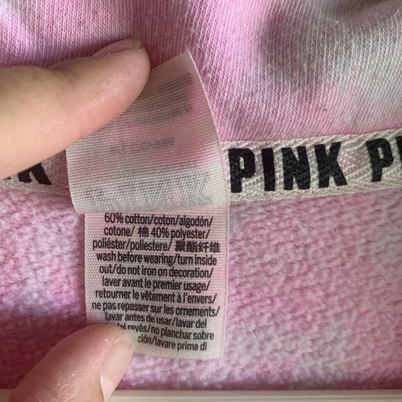 PINK womens medium 1/4 zip sweatshirt tye dye - Picture 5 of 7